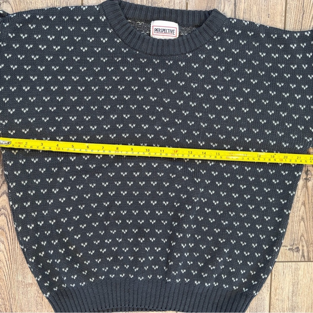 Vintage 80s 90s Perspective Knit Sweater Made in Korea M - Picture 7 of 7